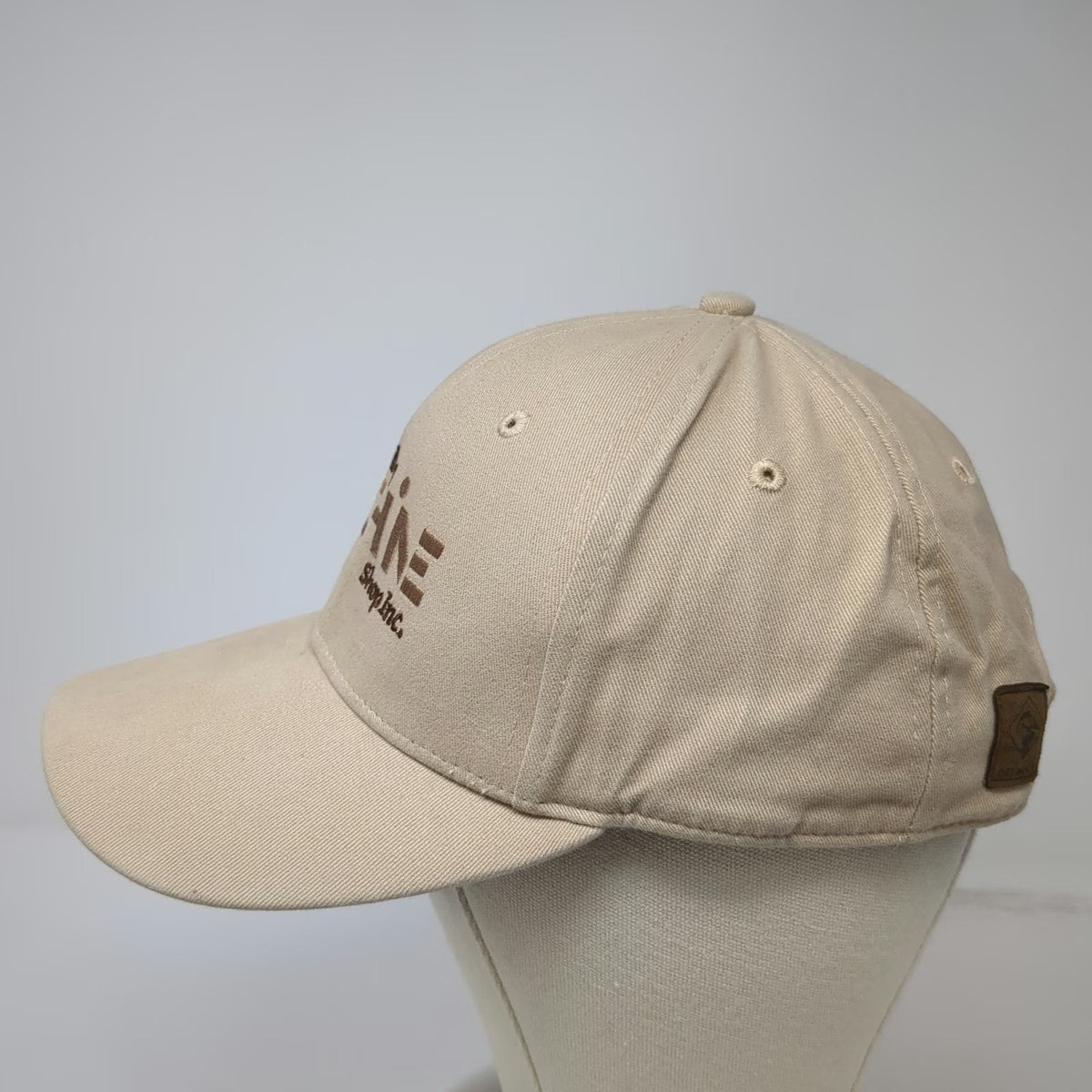 Dri Duck Baseball Cap Beige One Size Fish Embroidery Machine Shop Cotton Hat