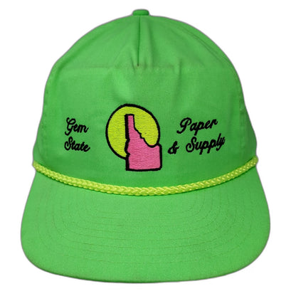 NissinTrucker Green One Size Idaho Gem State Paper & Supply Rope Slideback Hat