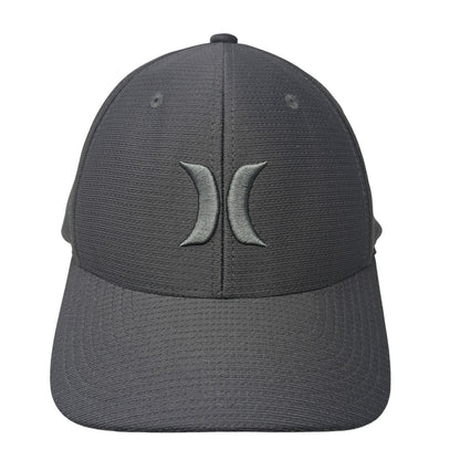 Hurley Fitted Hat Gray XL Embroidered Solid Vent Holes Flexfit Yupoong