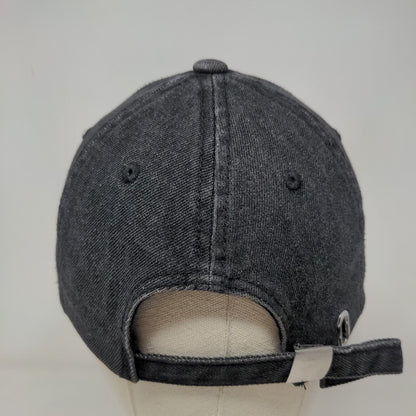 Yin Yang Ladies Slideback Hat Black One Size Adjustable Embroidered Distressed