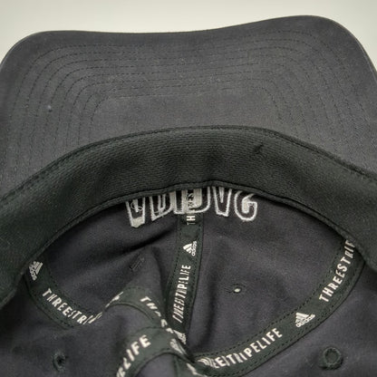 Adidas Baseball Cap Black White One Size Embroidered Wordmark Slideback Hat