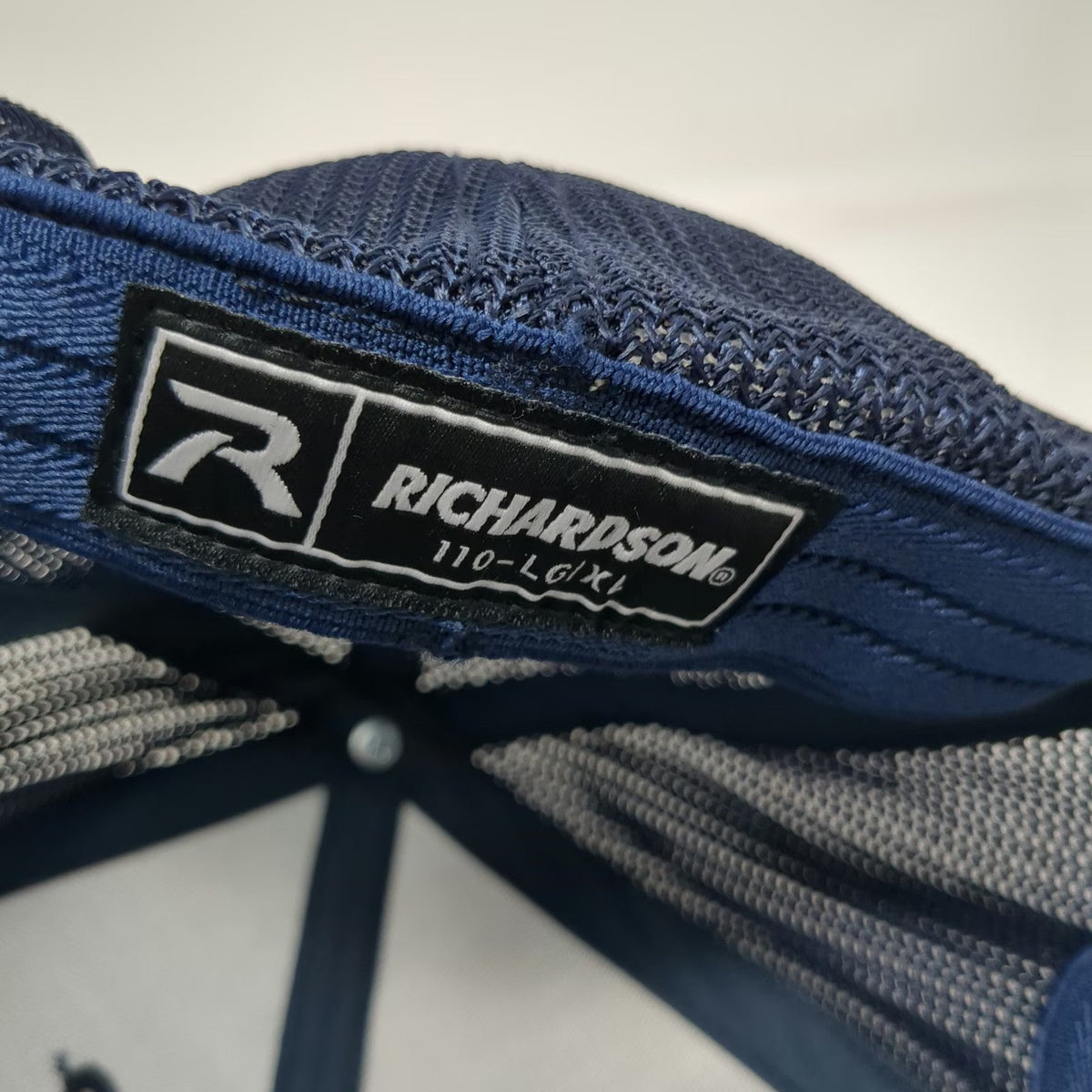 Richardson Baseball Cap Blue XL Mesh Back Stretch Fit Beacon Lighthouse Logo Hat