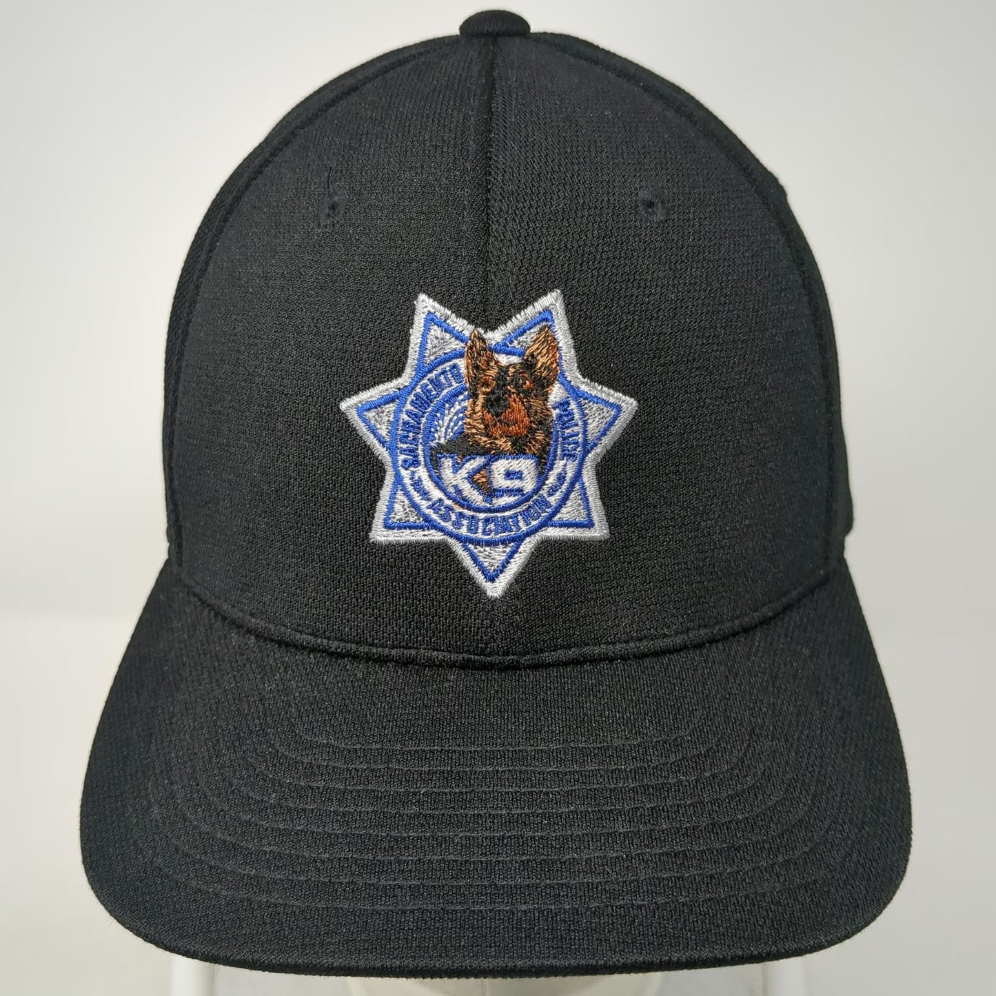 Sport-Tek Sacramento Police Association K9 Hat Black XL Baseball Cap Flexfit