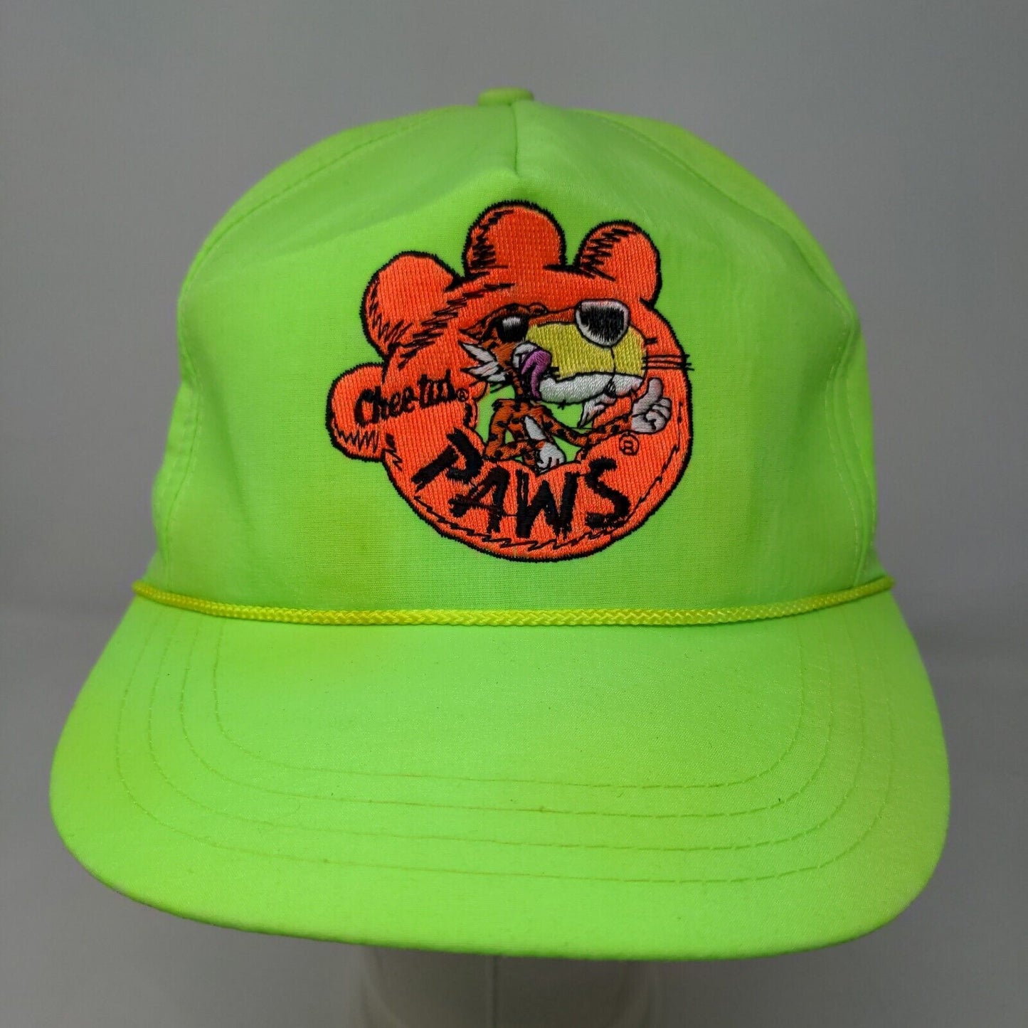 Cheetos Men's Snapback Trucker Hat Green OSFA Embroidered Logo Vintage Nylon