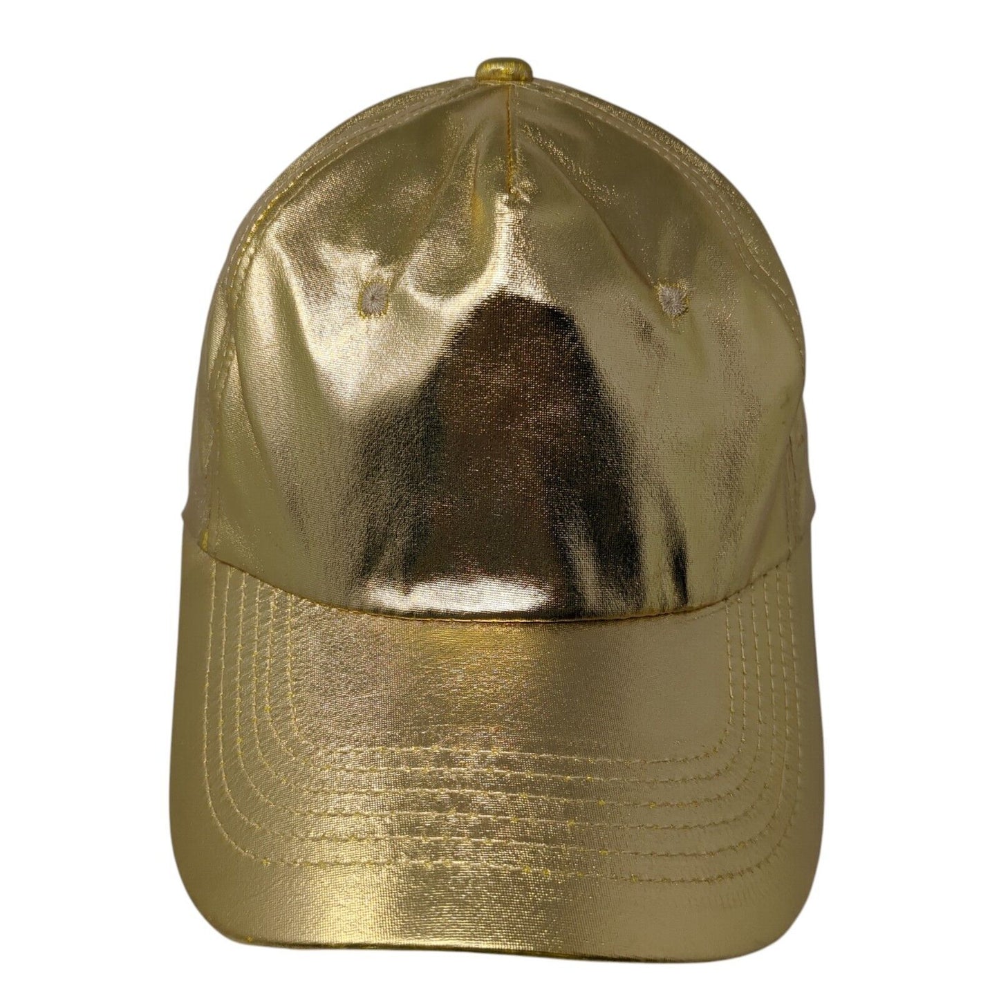 Unbranded Strapback Hat Yellow One Size Adjustable Metallic Blank