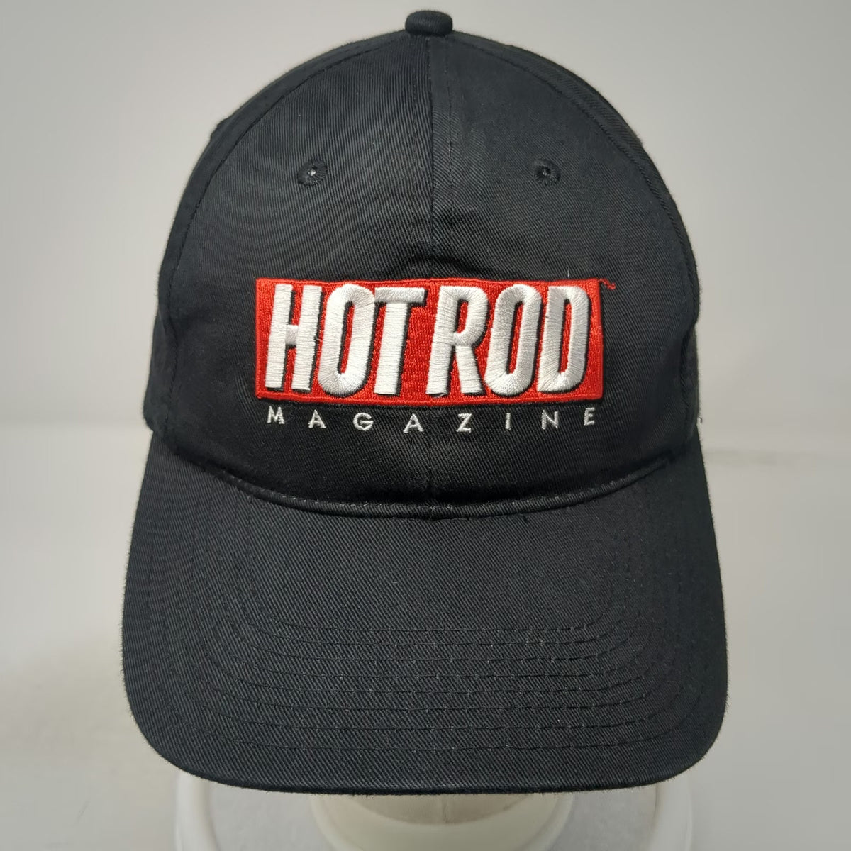 Hot Rod Magazine Baseball Cap Black One Size Strapback Hat Embroidered Cotton