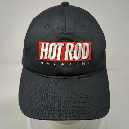 Hot Rod Magazine Baseball Cap Black One Size Strapback Hat Embroidered Cotton
