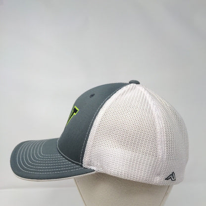 Letter W Fitted Trucker Hat Gray L/XL Embroidered Mesh Back Pacific Headwear