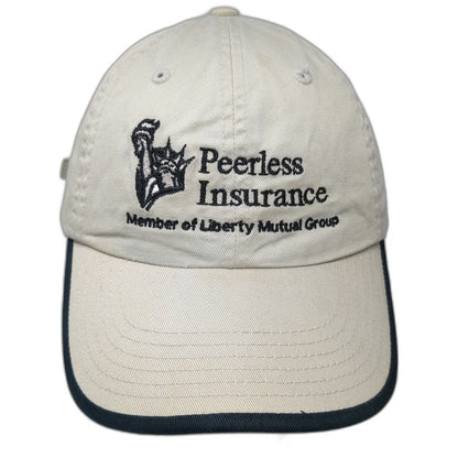 Port Authority Peerless Insurance Baseball Cap Beige Blue One Size Slideback Hat
