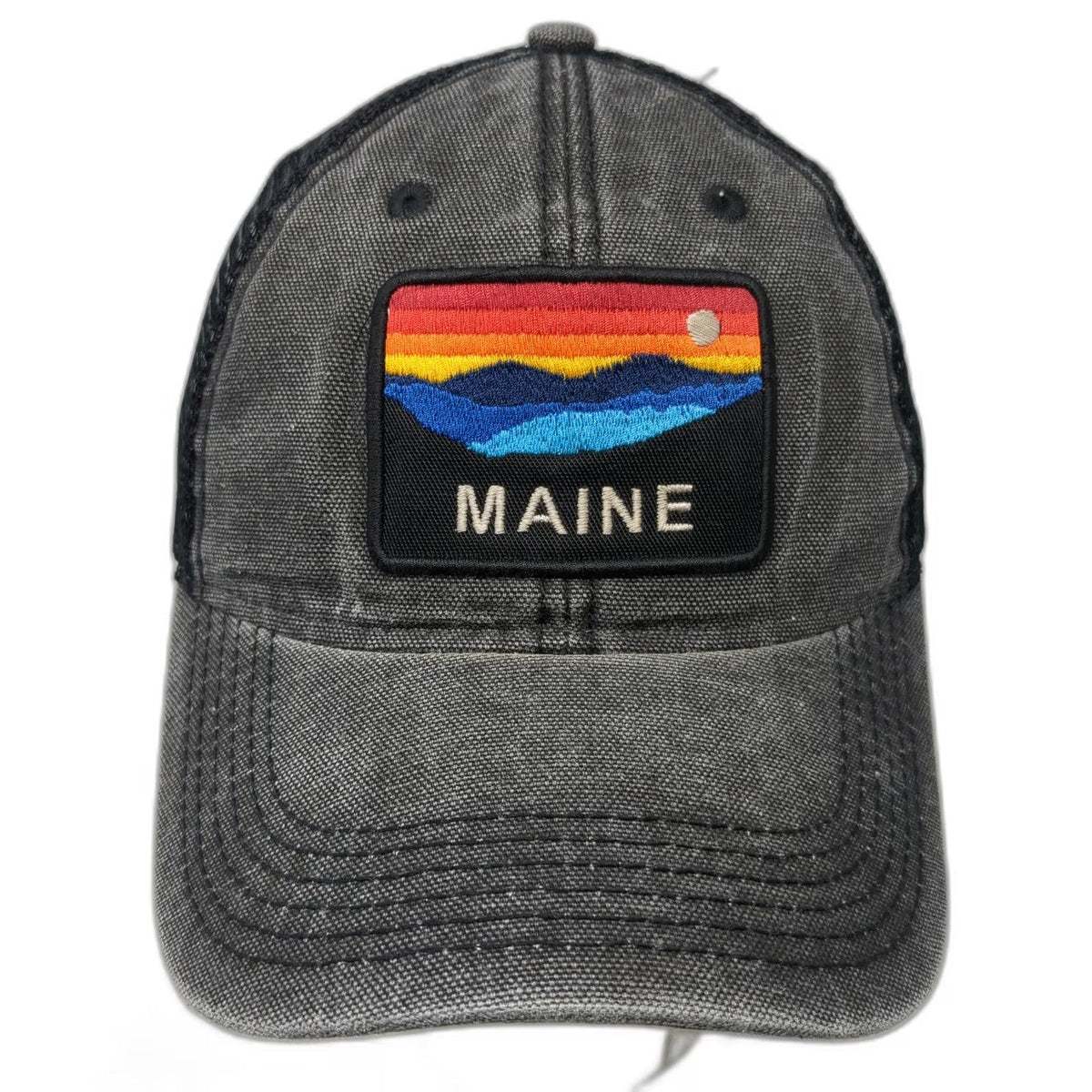 Legacy Trucker Hat Gray One Size Maine Sunset Mountain Mesh Snapback Adjustable
