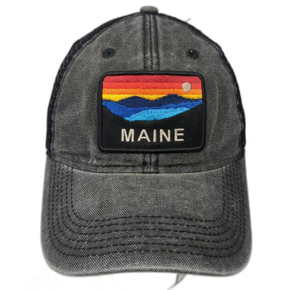 Legacy Trucker Hat Gray One Size Maine Sunset Mountain Mesh Snapback Adjustable