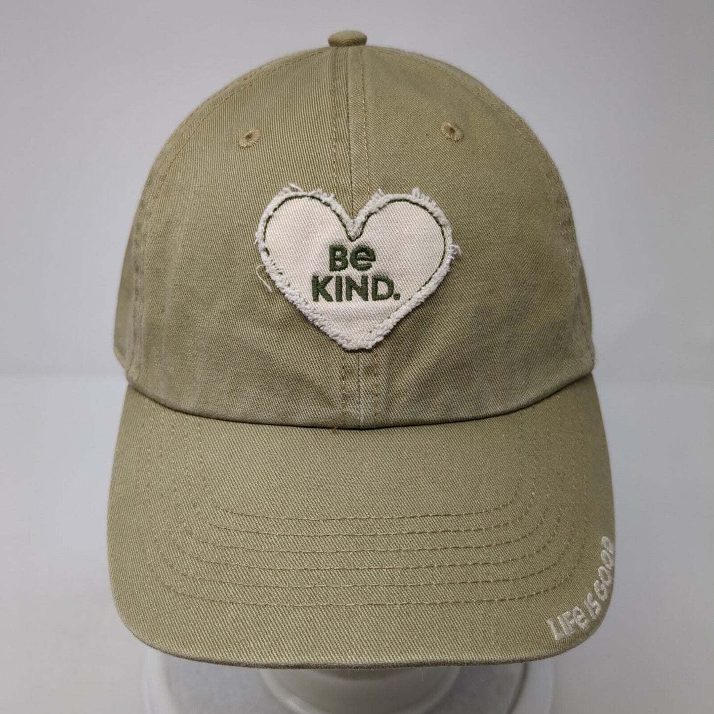 Be Kind Slideback Hat Tan One Size The Art Of Optimism Life Is Good