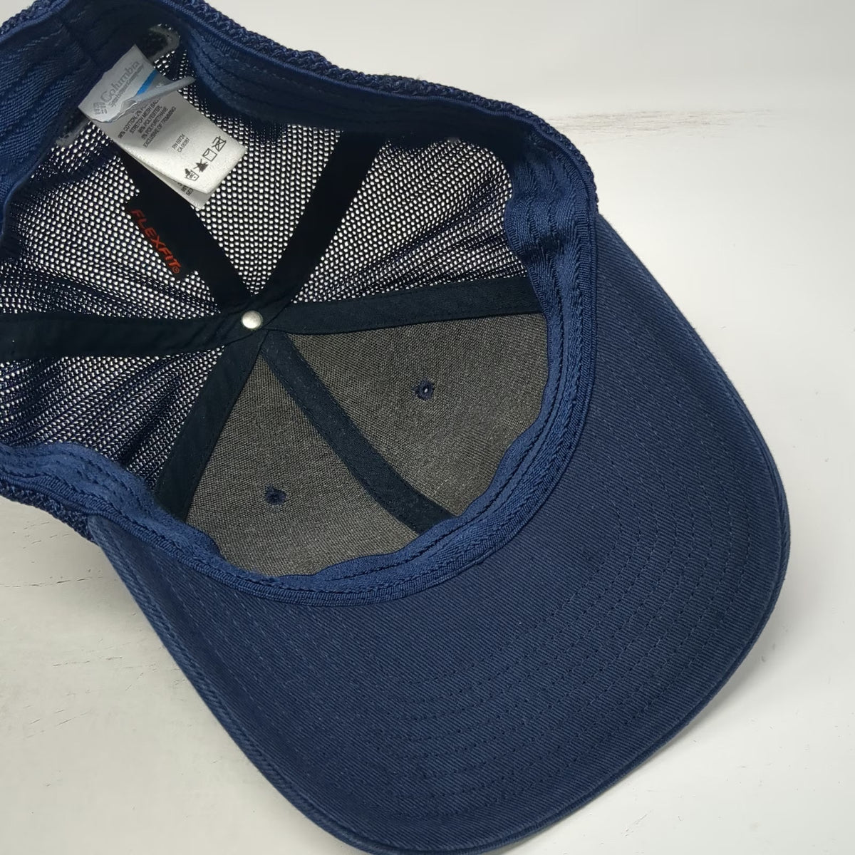 Columbia Baseball Cap Blue XL Mesh Back Performance Fish American Flag PFG hat