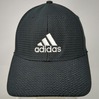 adidas Baseball Cap Black XL Stretch Fit Textured Mesh Performance Sport Hat