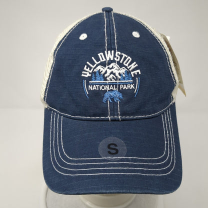 Yellowstone National Park Snapback Trucker Hat Blue Small 6 Panel W/Tags