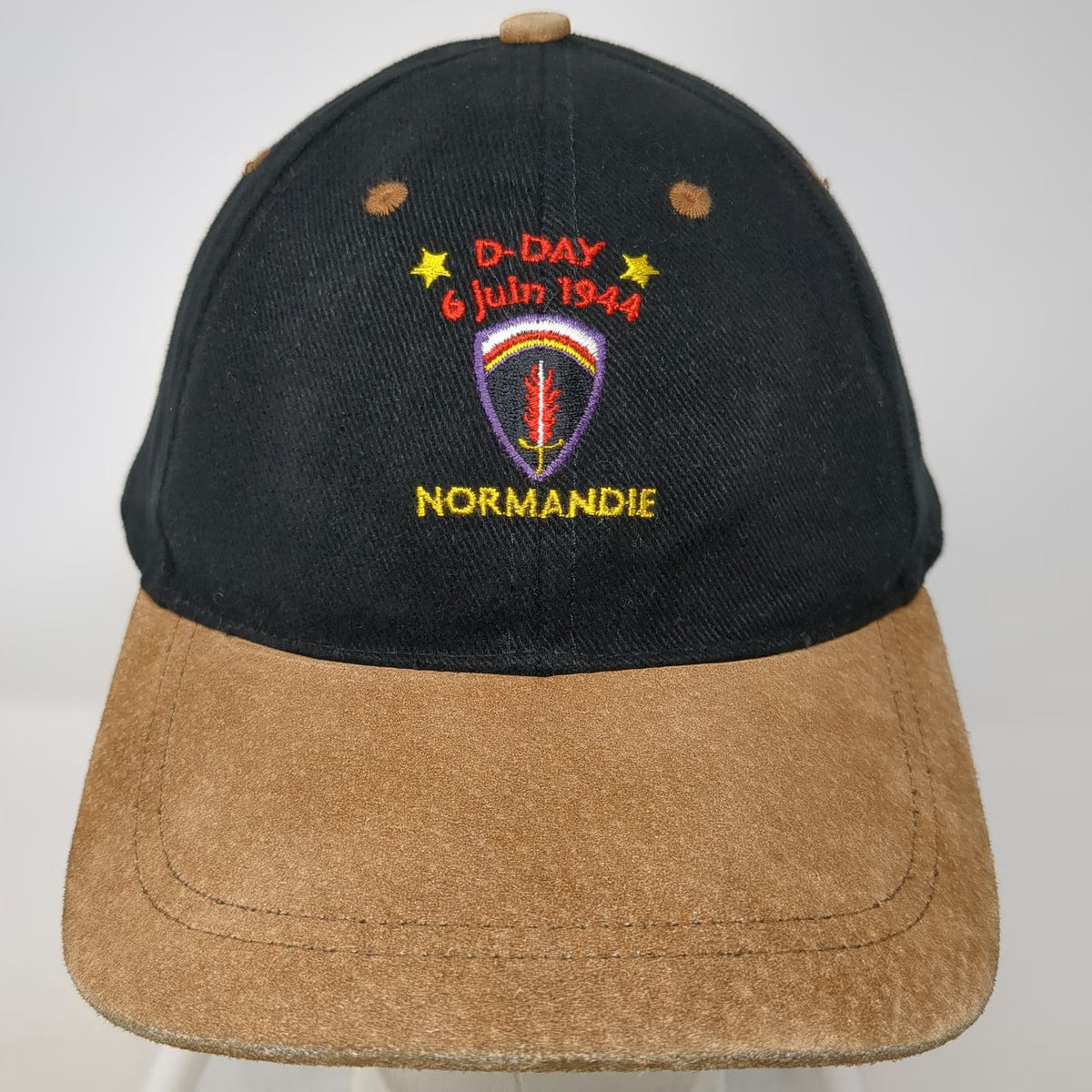 US Basic Baseball Cap Black One Size D-Day SHAEF Normandie Suede Brim Hat