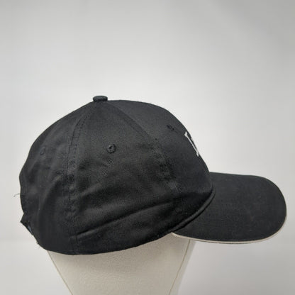 LPA Strapback Hat Black One Size Adjustable Embroidered Vented Holes 6 Panel