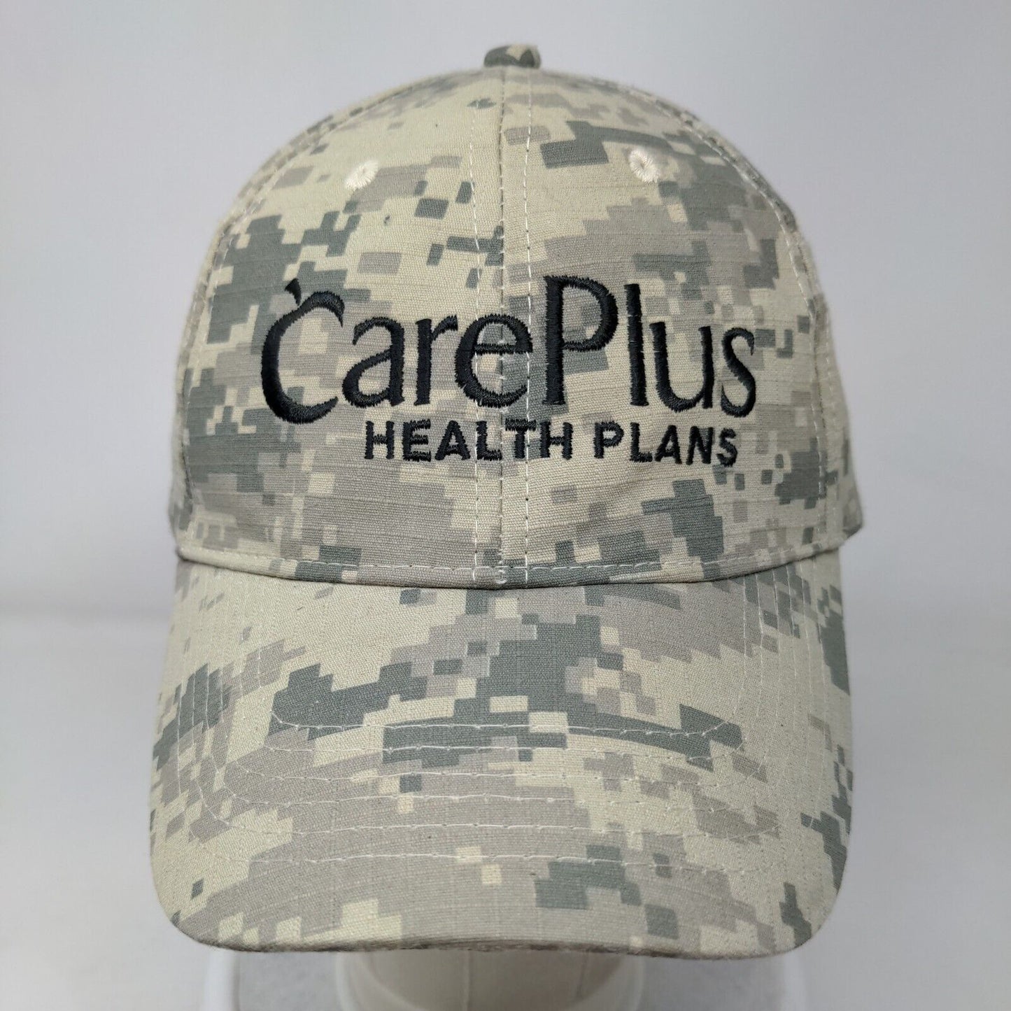 Care Plus Health Plan Strapback Hat Camouflage OSFA Adjustable Embroidered