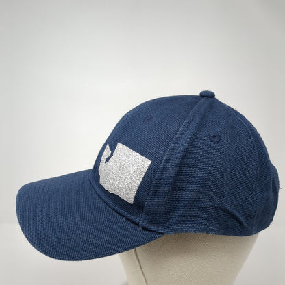 Washington State Map Snapback Hat Blue One Size Adjustable 6 Panel Econscious