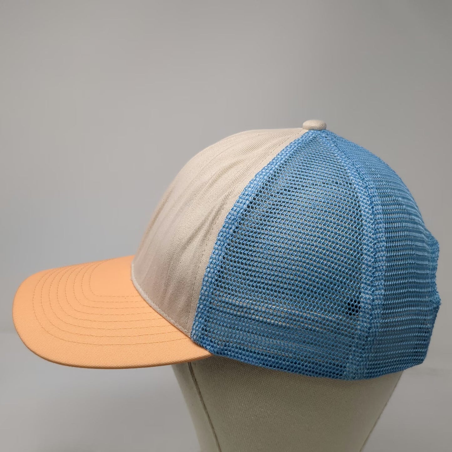 Grace Folly Trucker Hat Beige Orange Blue One Size Mesh Snapback Flat Brim Cap