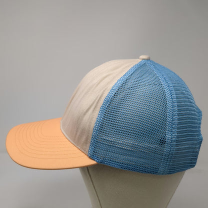 Grace Folly Trucker Hat Beige Orange Blue One Size Mesh Snapback Flat Brim Cap