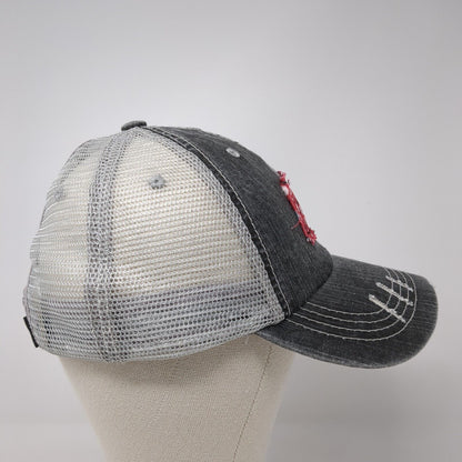 Gracie Designs Ponyback Trucker Hat Gray OS Adjustable Mesh Floral Distressed