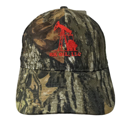RK Oil LLC Strapback Trucker Hat Camouflage OSFM Adjustable Mesh Back W/Tags