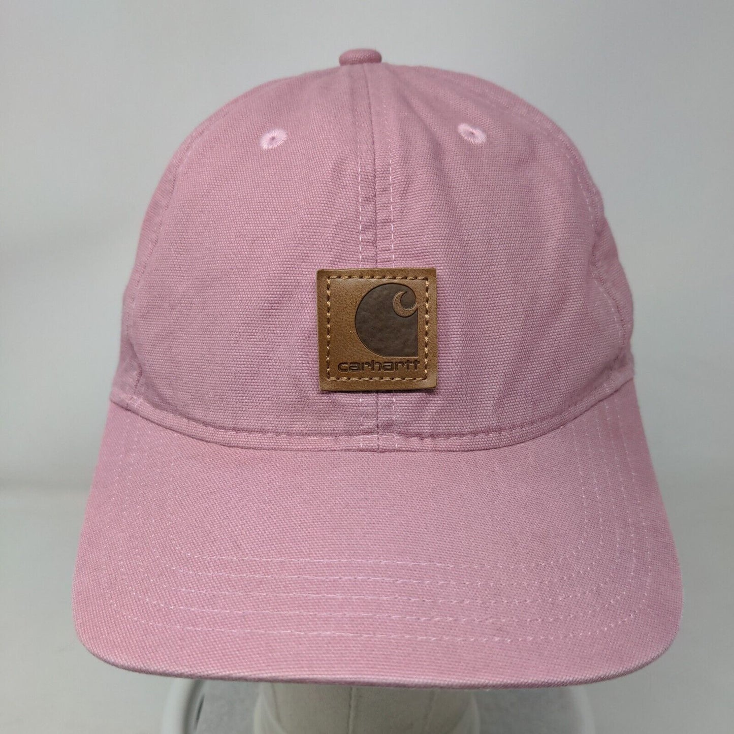 Carhartt Strapback Hat Pink One Size Adjustable Embroidered Logo 6 Panel