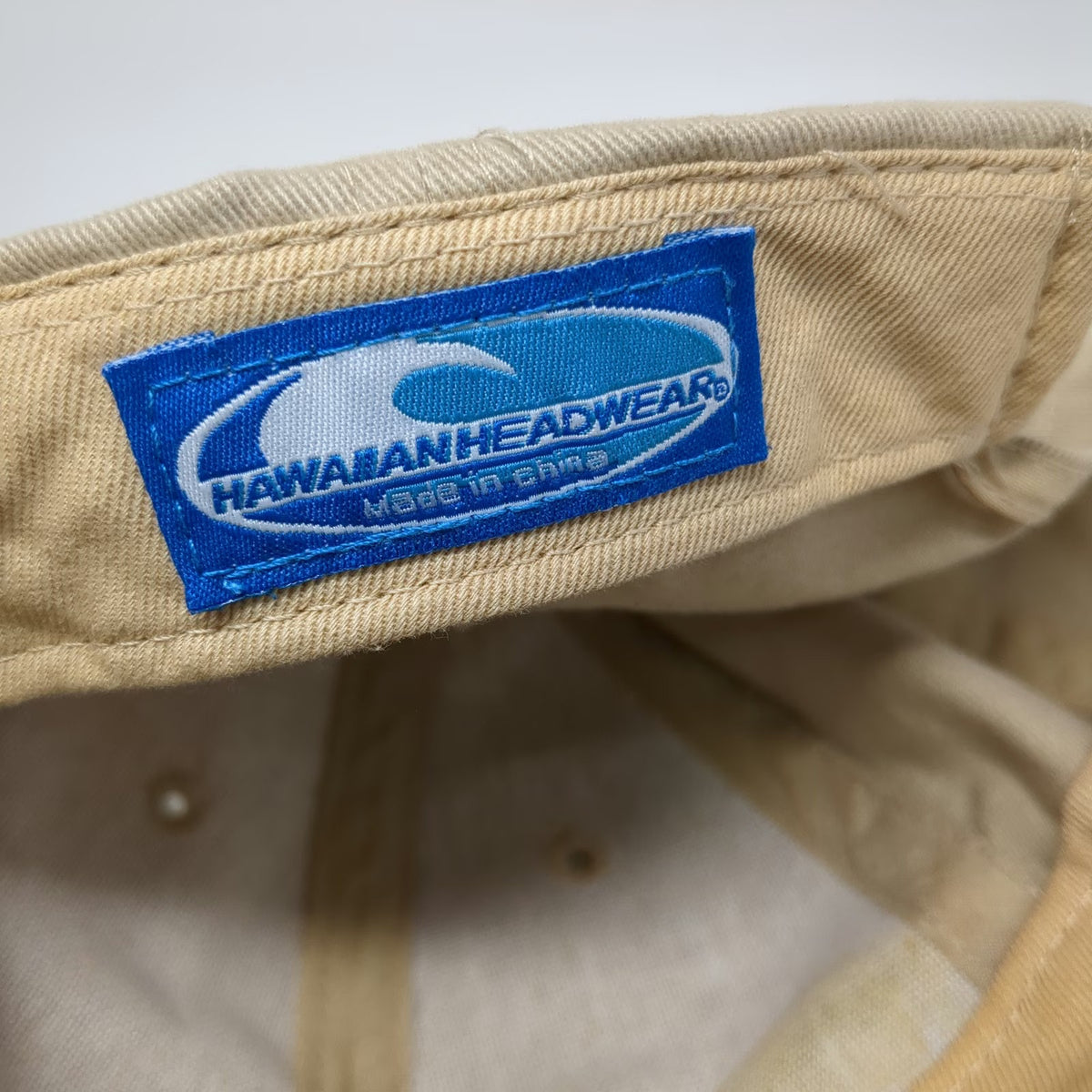 Hawaiian Headwear Baseball Cap Beige One Size ABC Surfwear Hawaii Wave Logo Hat
