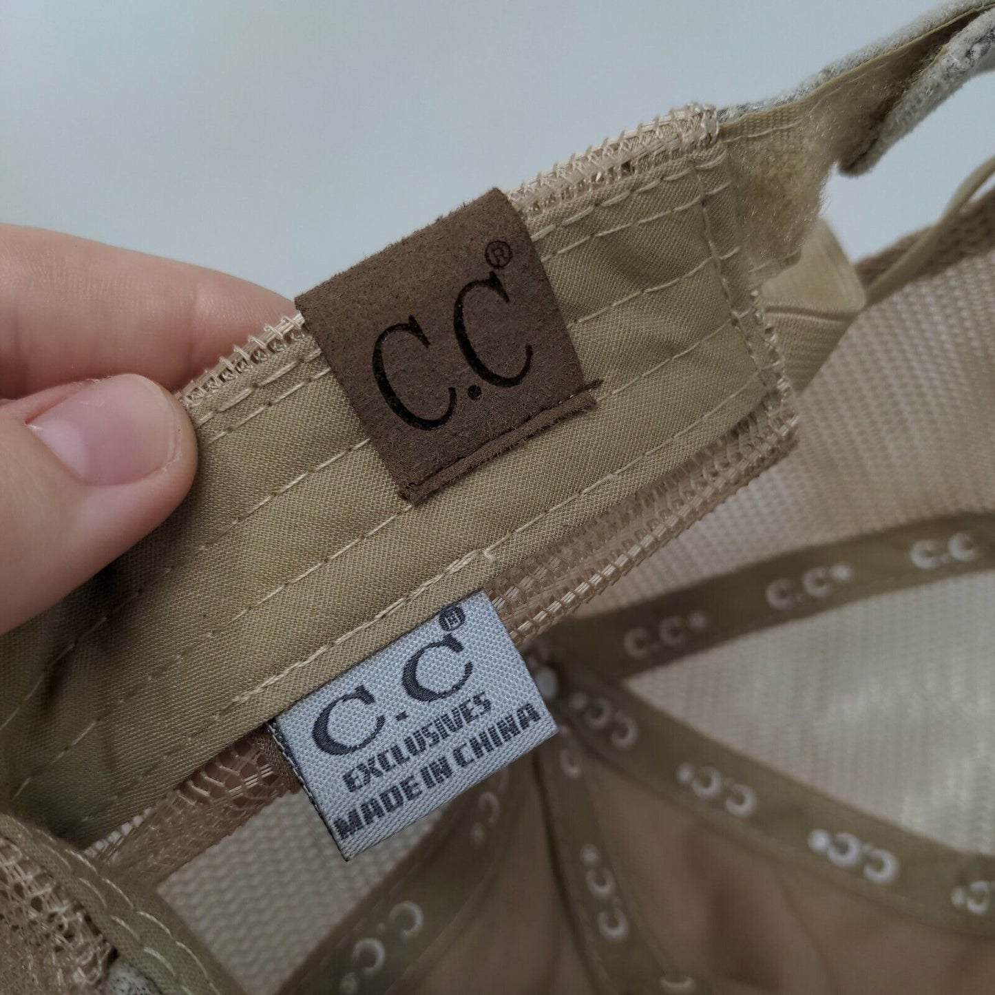 C.C Exclusives Strapback Mesh Back Trucker Hat Multi One Size Ponytail