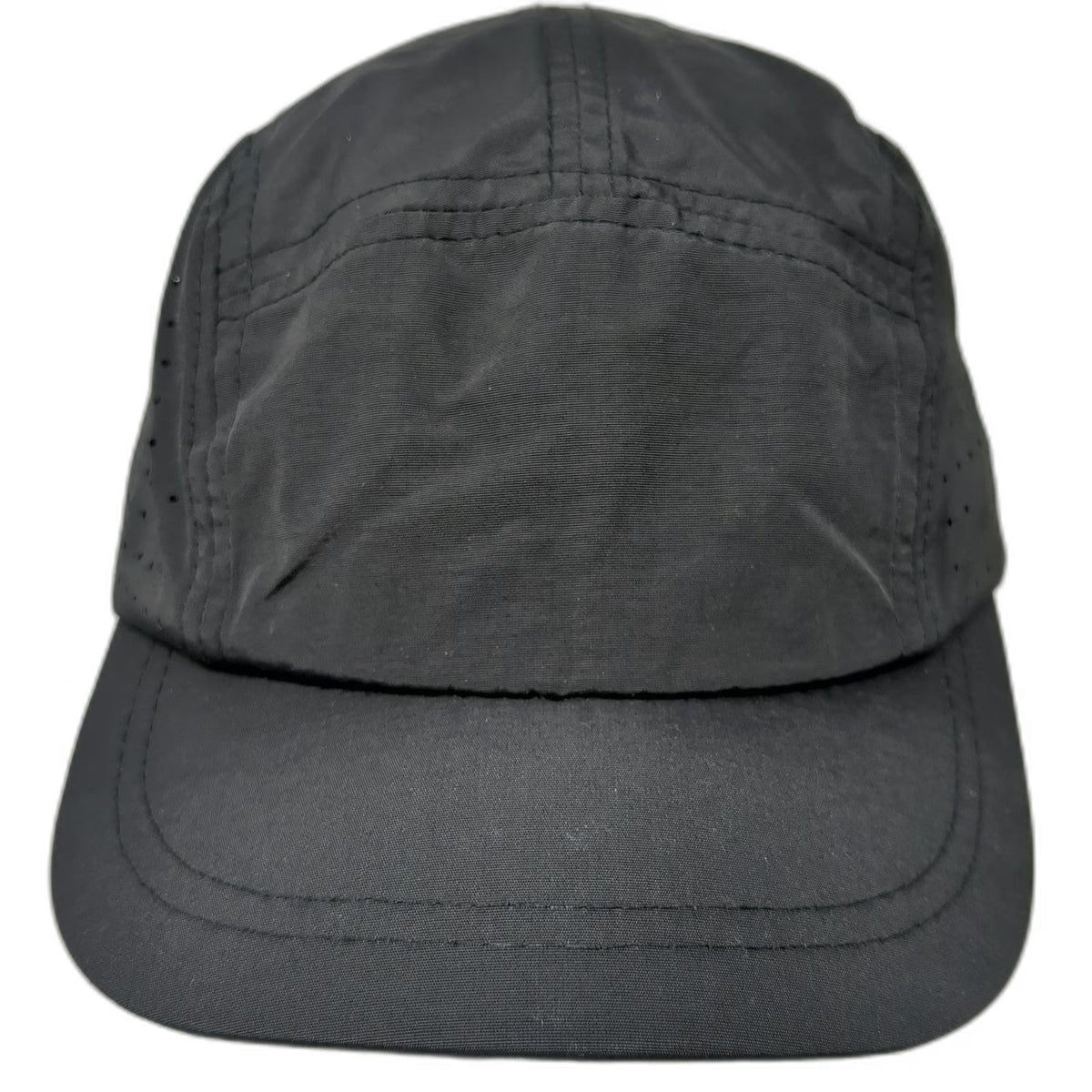 DYX Bace Camp 5 Panel Black Hat OSFM Perforated Performance Runner Adjustable