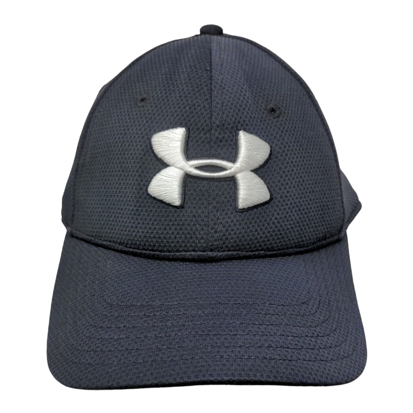 Under Armour Fitted Hat Blue One Size Embroidered Vent Holes 6 Panel