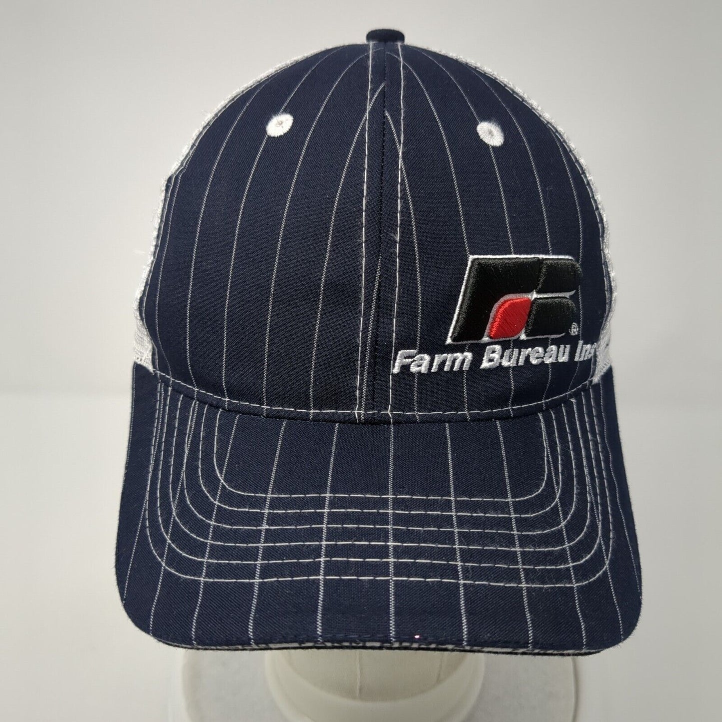 Farm Bureau Ins Strapback Trucker Hat Blue One Size Adjustable Mesh Back