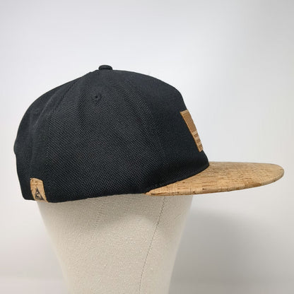 San Diego Cork Hat Co 5 Panel Black Beige One Size Cork Brim American Flag Hat