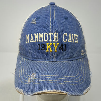 Headmost Trucker Hat Blue One Size Mammoth Cave Kentucky Mesh Snapback Frayed