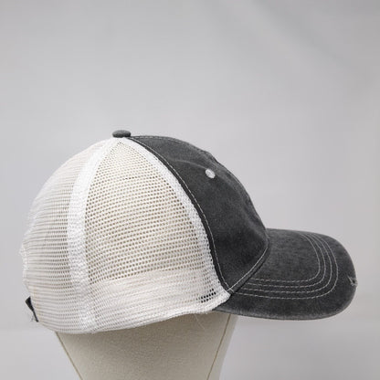 Unbranded Strapback Trucker Hat Gray One Size Adjustable Distressed Mesh Back
