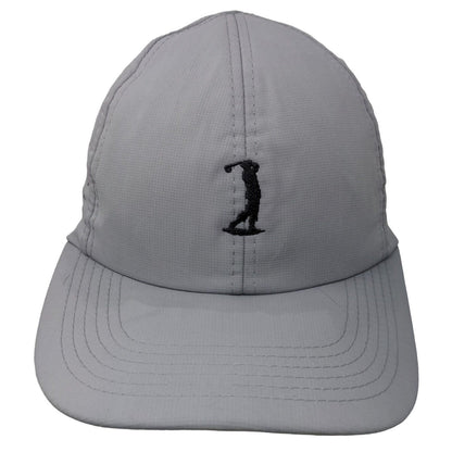 Golf Swing Logo Strapback Hat Gray OSFA Embroidered Laser Cut Imperial
