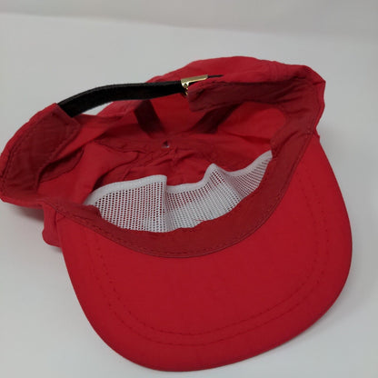 NW Nations Way Slideback Hat Red One Size Embroidered Leather Strap