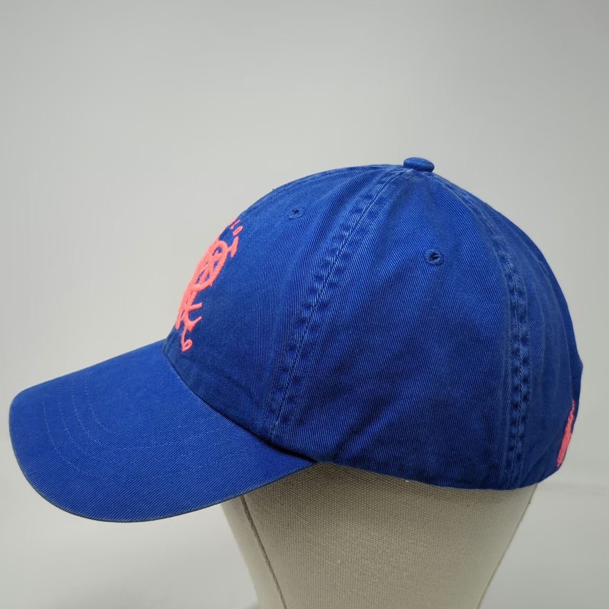 Polo Ralph Lauren Baseball Cap Blue Pink One Size Monogram Crossed Mallets Hat