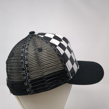 No Boundaries Snapback Trucker Hat Black One Size Adjustable Mesh Back Check