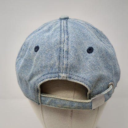 H&M Slideback Hat Blue One Size Adjustable Vented Holes 6 Panel Denim Blank