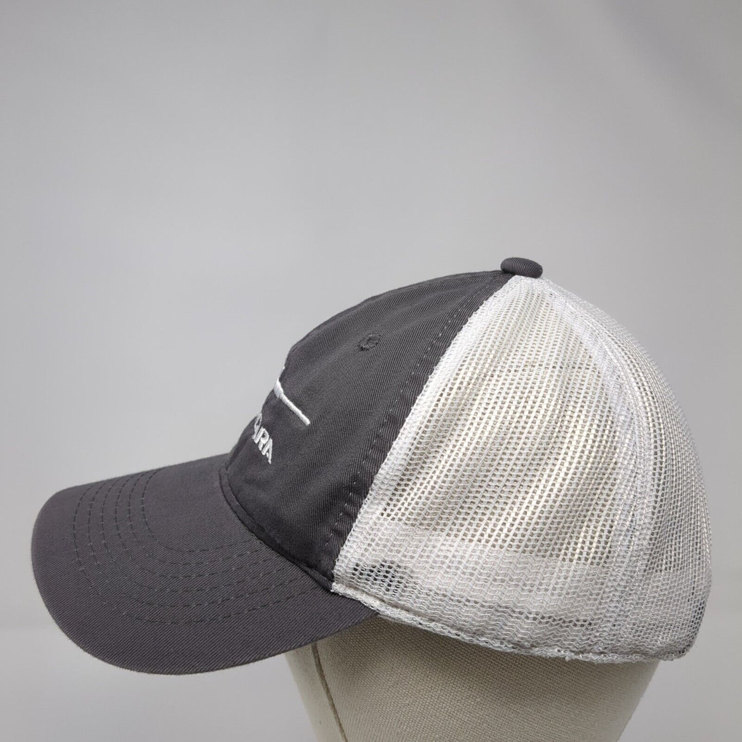 Bergara Strapback Trucker Hat Gray One Size Adjustable Embroidered Mesh Back OC