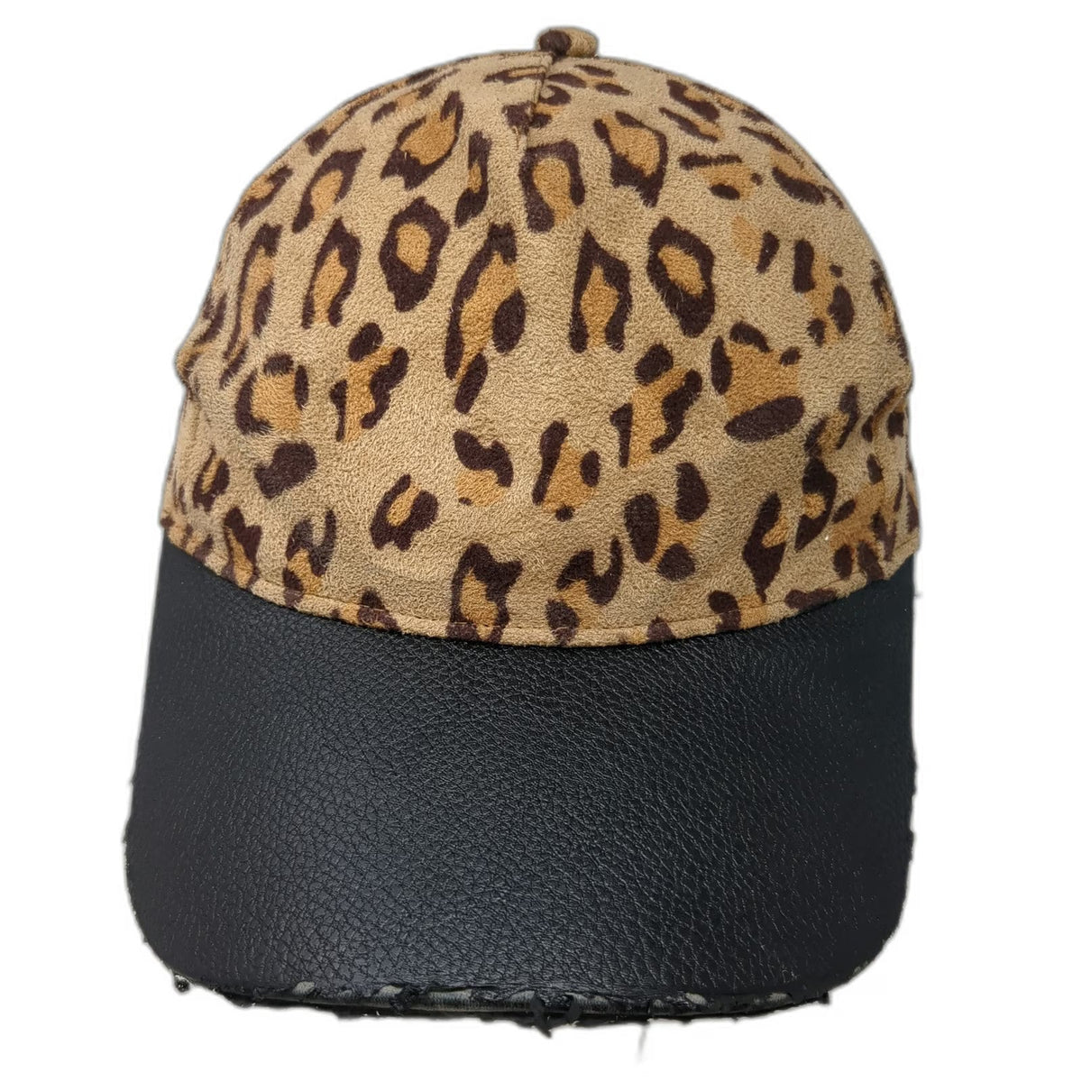 ABG Accessories 5 Panel Brown Black One Size Leopard Print Faux Leather Hat