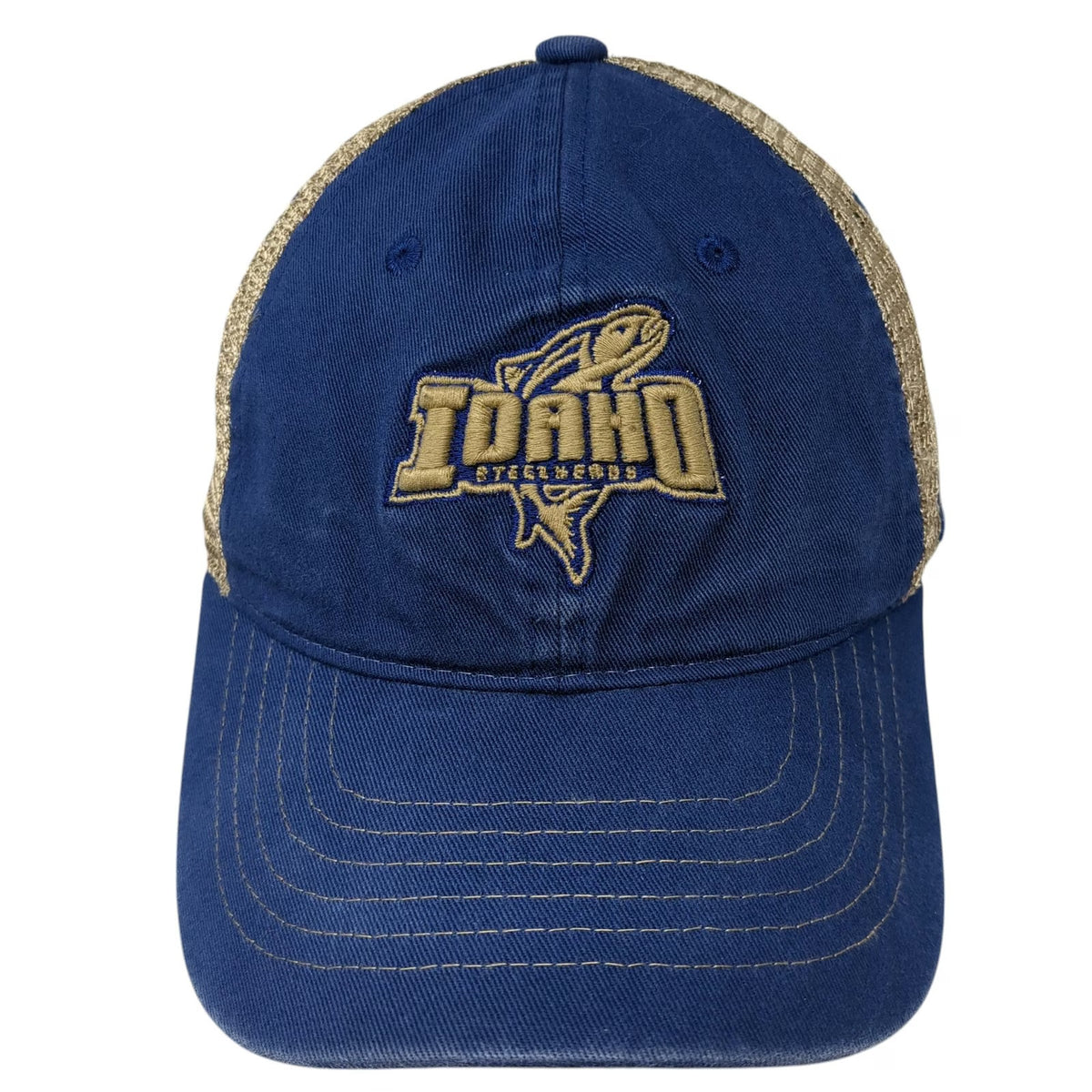 Zephyr Idaho Steelheads Trucker Hat Blue Gold One Size Mesh Snapback Sports Cap