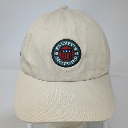 Ahead Baseball Cap Beige One Size Falvey's Motors Norwich CT Patch Slideback Hat