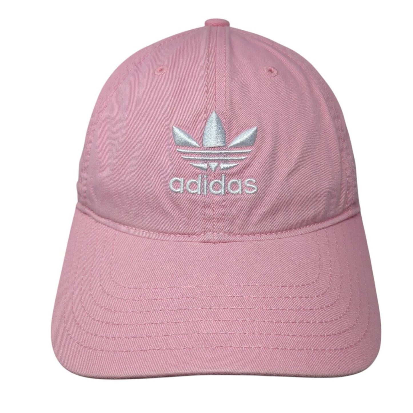 Adidas Slideback Hat Pink One Size Adjustable Embroidered Trefoil Cotton