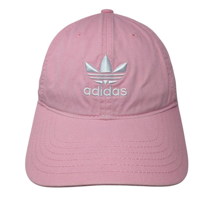 Adidas Slideback Hat Pink One Size Adjustable Embroidered Trefoil Cotton