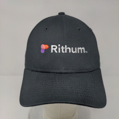 Rithum Strapback Hat Black OSFM Adjustable Embroidered 9Forty New Era Cotton