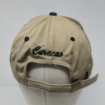 Curacao Slideback Hat Tan OSFA Adjustable Embroidered Colorblock