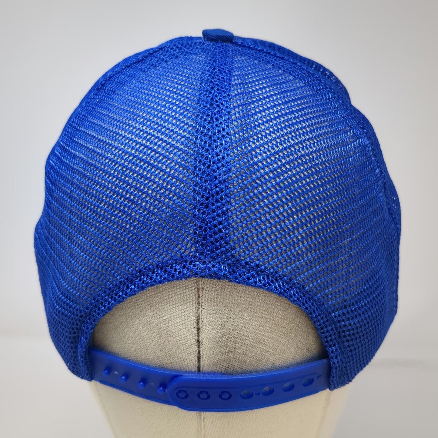 Blue Trucker Hat OS Florida Flamingo Palm Tree Mesh Snapback Foam Front Vintage